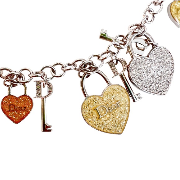 Christian Dior Heart Lock and Keys Charm Long Necklace - Picture 11 of 13